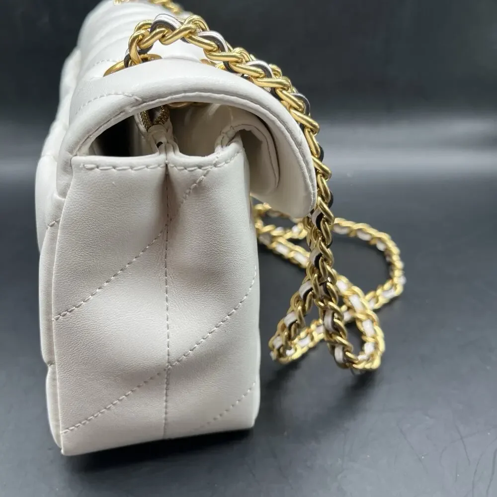 COACH Tabby Shoulder Bag 26 Quilted CP150 Brass / Chalk White Leather NWOT